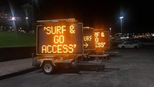 Residents shared photos of the signs at Bondi Beach on social media on Tuesday.