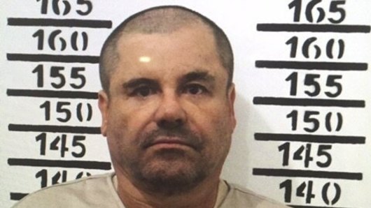 Mexico's drug lord Joaquin "El Chapo" Guzman in a 2016 mugshot.
