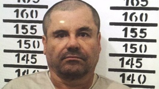 Mexico's drug lord Joaquin "El Chapo" Guzman in a 2016 mugshot.