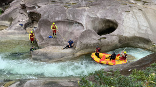 Crews search for missing teen Madison Tam at Babinda Boulders on Thursday.