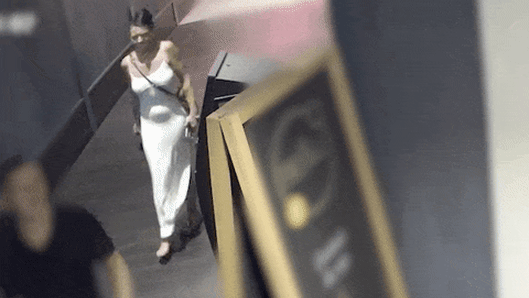 CCTV shows Crystal Beale leaving the Sunnybank Hotel on February 21.