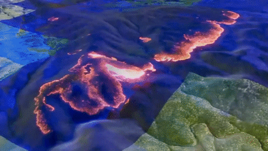 Line scanning data of a bushfire in Athena