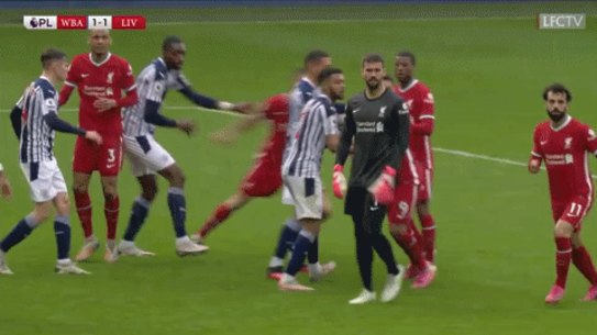 Liverpool goalkeeper Alisson scores stoppage-time Premier League winner against West Brom.