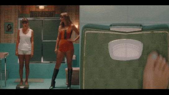 Taylor Swift’s new video has been edited to remove ‘FAT’ from the scales she stands on. 