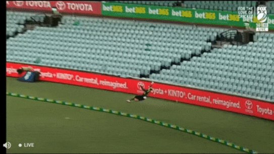 Steve Smith hit on the head.