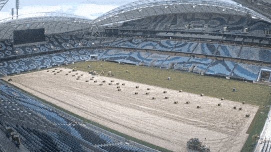 Tonnes of turf have been rolled out at Allianz Stadium ahead of the first kick-off.