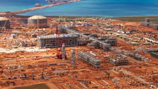Aerial View of Chevrons Gorgon LNG Plant which is under construction on Barrow Island in Western Australia Supplied pics 18th of august 2013