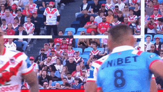 Moses Suli was nudged out of position just before the tackle on Jared Waerea-Hargreaves.