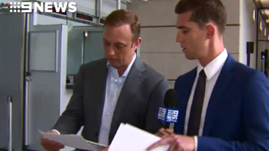 Health Minister Steven Miles confronted by Nine with the leaked email.