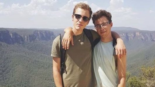 Bones found at Port Macquarie are believed to be those of missing French backpacker  Erwan Ferrieux, right, seen here with friend Hugo Palmer.