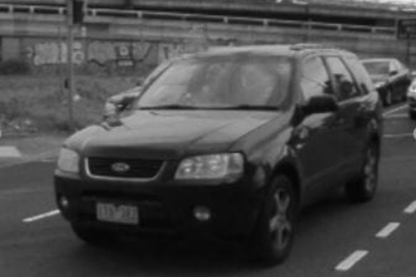 Police are looking for this black Ford Territory wagon.