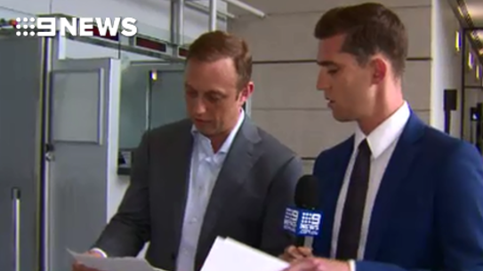 Health Minister Steven Miles confronted by Nine with the leaked email.