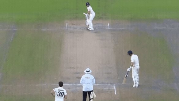 Pat Cummins dismisses Joe Root during the 2019 Ashes.