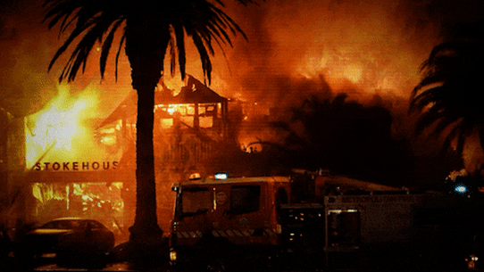 The fire at Stokehouse in 2014.
