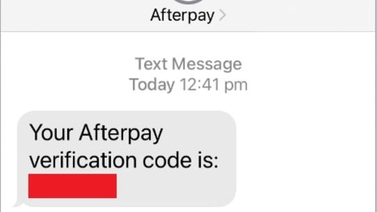 Afterpay says there has been an increase in phishing texts. 