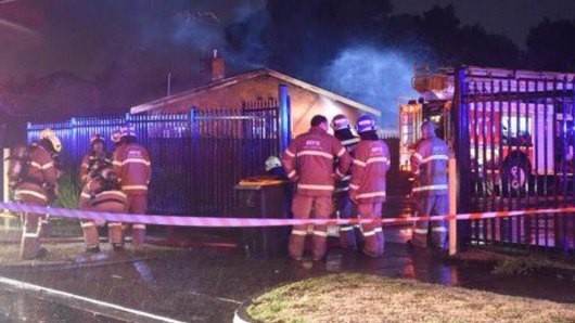 Lightning strikes a home in Preston during storms in Melbourne. 