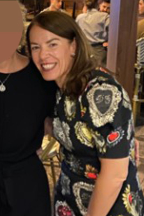 Caddick at the low-key 50th party of an old friend in a Dolce & Gabbana dress.