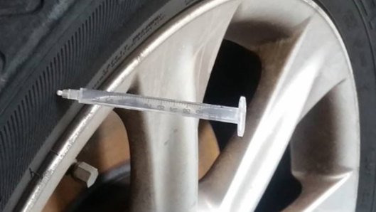 Drug users are sticking syringes into car tyres in North Richmond.