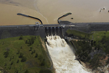 Water released from Wivenhoe Dam, north-east of Ipswich.