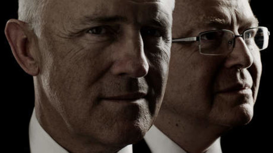 Ilustración fotográfica de Malcolm Turnbull y Kevin Rudd.