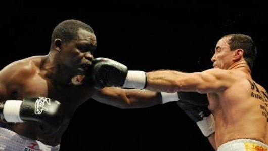 Classic fight: Azumah Nelson and Jeff Fenech slug it out in 2008.