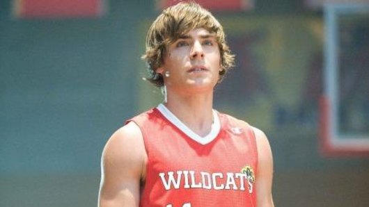 Zac Efron as Troy Bolton in High School Musical.