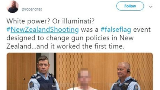 A tweet claiming the New Zealand mosque terror attack didn't occur.