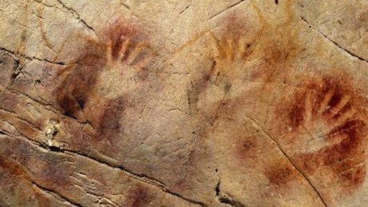 These hand tracings are at the El Castillo Cave in Spain and are thought to be more than 40,000 years old. 