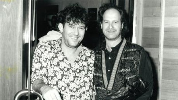Jimmy Barnes, left, and his long-time promoter, Michael Gudinski, in the 1990s.
