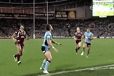 Israel Folau scores for Queensland in 2008.