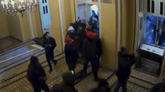 Rioters storm the US Capitol on January 6, 2021.