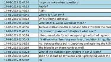 Summaries of messages UK police allege were exchanged between the boy and his Australian contact.