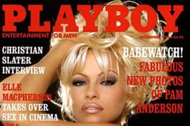 Pamela Anderson on the front cover of Playboy Magazine. The coronavirus was the "last straw" for the publication.