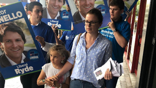 Karyn Laxale, wife of the Labor candidate for Ryde, said it hurt her as a mother to see how political campaigners behaved around children.