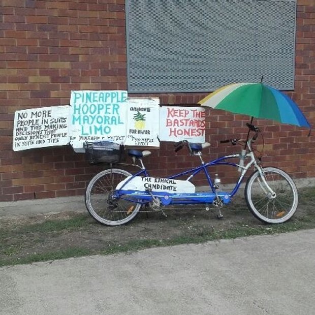 Chris Hooper is often seen riding around Rockhampton on his bike.