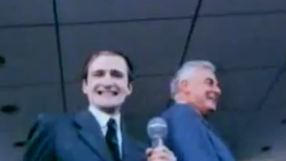 Norman Gunston, on the spot in 1975 with the sacked Gough Whitlam. 