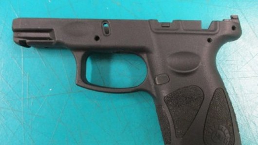 The frame of a handgun allegedly posted to Australia from the US.