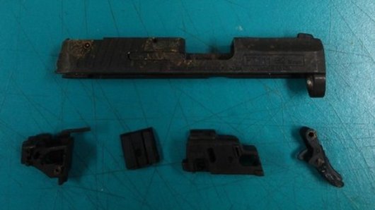 Various gun parts discovered by Australian Border Force officers in a joint operation with US counterparts.