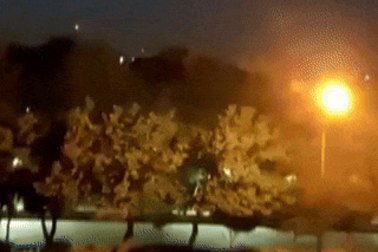 Air defences activated and projectiles in the sky over Iran