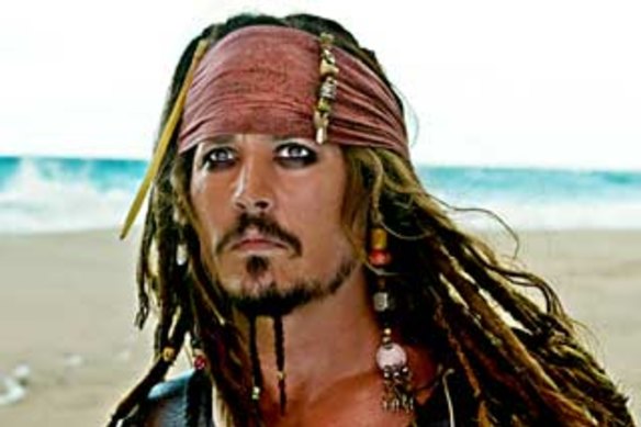 Johnny Depp as Captain Jack Sparrow in Pirates of the Caribbean. 