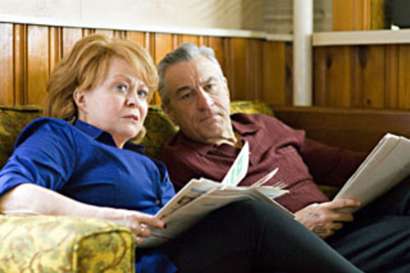 Actors Jacki Weaver and Robert De Niro in Silver Linings Playbook.