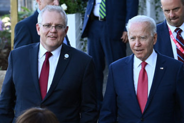 Prime Minister Scott Morrison and US President Joe Biden met for the first time in Cornwall in June. 