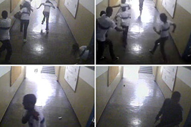 CCTV footage amid a school shooting in Brazil in 2011.