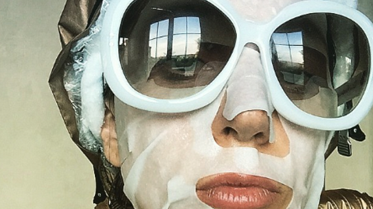 Lady gaga sheet mask via Instagram