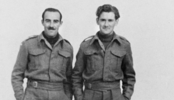 Ronald Jones (left) with fellow prisoner of war Horace Fordyce at Campo 78, Sulmona, a POW camp in Italy, where Jones was held after fleeiing Serbia in 1943.