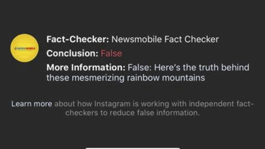 San Francisco-based photographer Toby Harriman found digitally altered images on Instagram flagged as “False Information”.