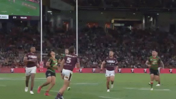 Jaxson Paulo and his moonwalk-inspired try.