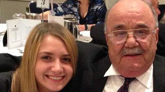 Courtney with her Pappou, her late grandfather, with whom she was buried. 