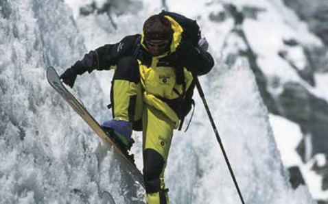 Slovenian Davo Karnicar skiing on Mount Everest in October 2000.