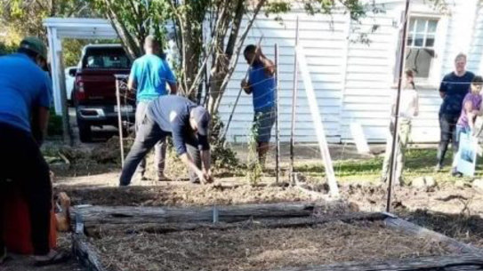 A group of Solomon Islanders at work in Australia last year.